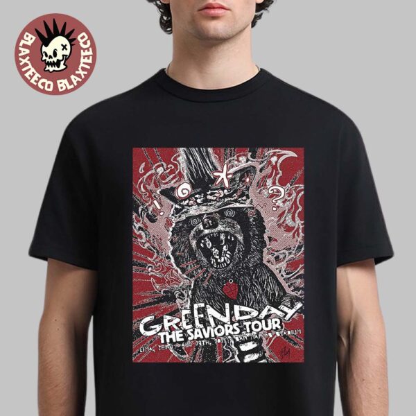 Green Day The Saviors Tour 2025 Lima Peru Venue Poster At San Marcos Stadium On August 27 2025 Unisex T-Shirt