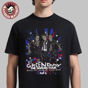Green Day The Saviors Tour Concert Poster For Santiago Chile At National Stadium On August 30 2025 Unisex T-Shirt