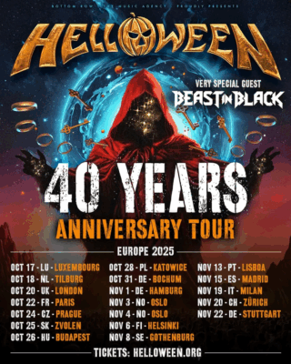 Helloween 40 Years Anniversary Tour Europe 2025 Tour Dates
