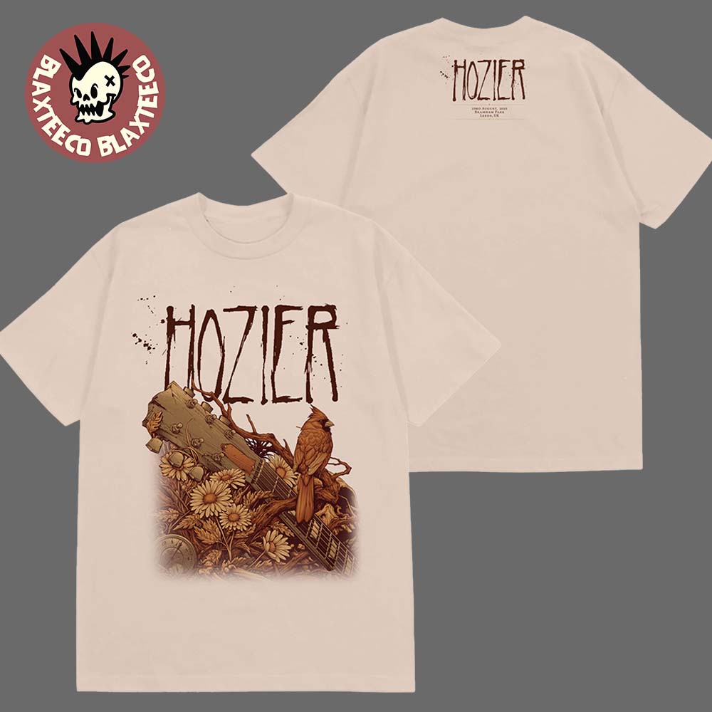 Hozier Unreal Unearth Tour 2025 Leeds UK Merch At Bramham Park On August 23 2025 Two Sided T-Shirt
