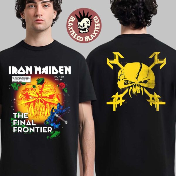 Iron Maiden The Final Frontier 15 Year Anniversary Merch The Final Frontier Comic Cover Two Sided T-Shirt