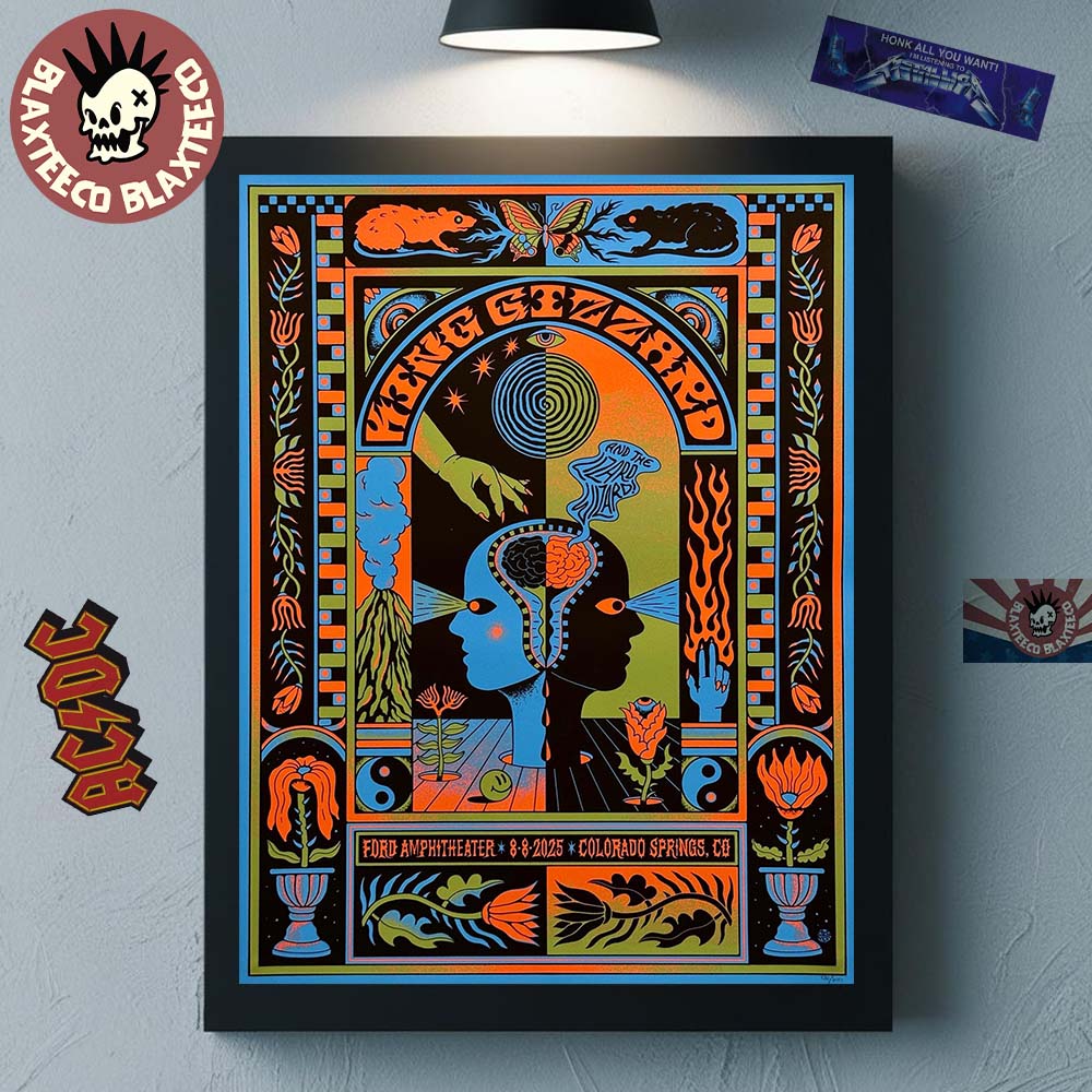 King Gizzard And The Lizard Wizard Colorado Springs Colorado 2025 Gig Poster At Ford Amphitheater On August 8 2025 Home Decor Poster Canvas