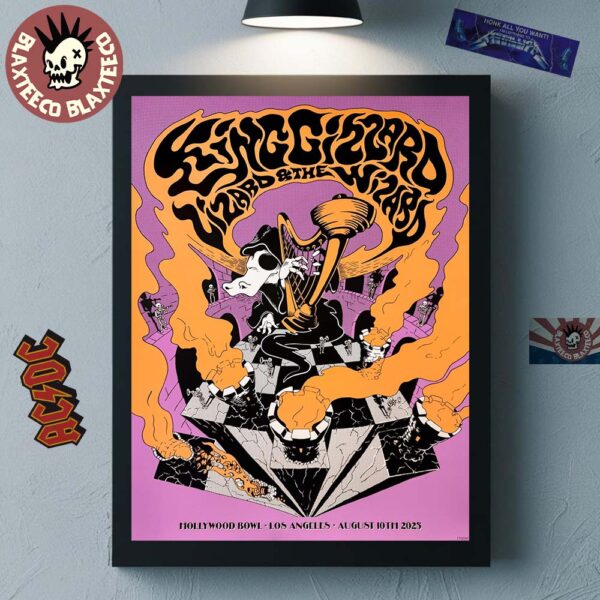 King Gizzard And The Lizard Wizard Los Angeles 2025 Poster At Hollywood Bowl On August 10 2025 Home Decor Poster Canvas