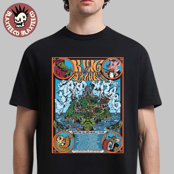 King Gizzard And The Lizard Wizard Phantom Island World Tour 2025 Bootleg Poster T-Shirt