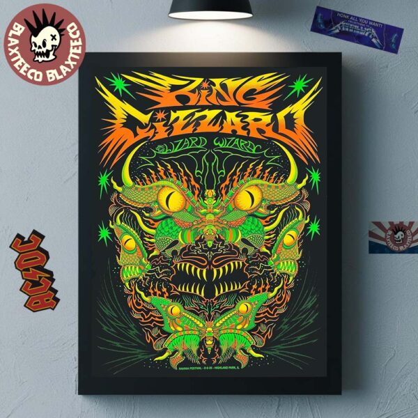 King Gizzard And The Lizard Wizard Ravinia Festival 2025 Event Poster In Highland Park Illinois On August 6 2025 Home Decor Poster Canvas