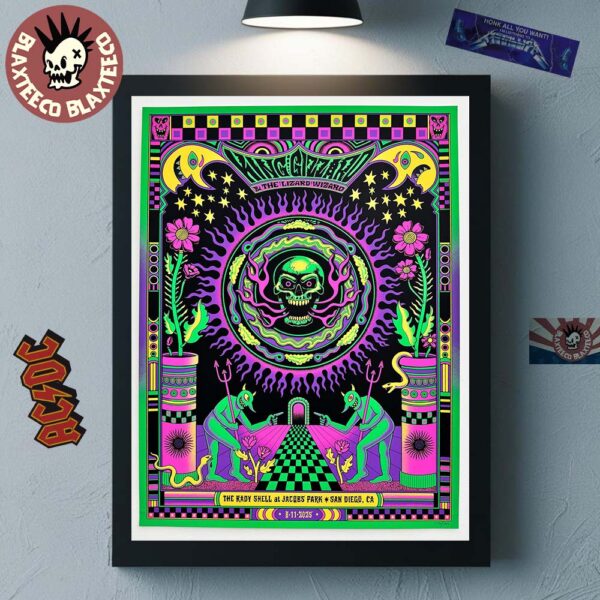 King Gizzard And The Lizard Wizard San Diego California 2025 Gig Poster At The Rady Shell At Jacobs Park On August 11 2025 Home Decor Poster Canvas