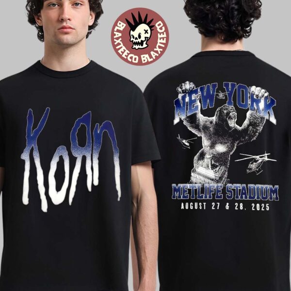 Korn Live In New York City 2025 Venue Tee At Metlife Stadium On Augsut 27 And 28 2025 King Kong T-Shirt