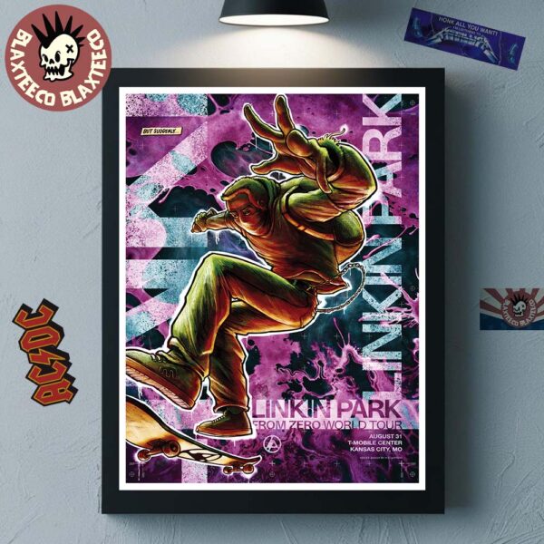 Linkin Park From Zero World Tour 2025 Kansas City Poster At T-Mobile Center On August 31 2025 Home Decor Poster Canvas
