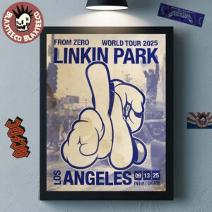 Linkin Park From Zero World Tour 2025 Los Angeles Poster At Intuit Dome On September 13 2025 LA Hand Sign Art Home Decor Poster Canvas
