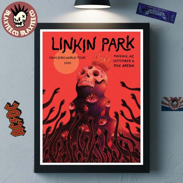 Linkin Park From Zero World Tour 2025 Phoenix Arizona Poster At PHX Arena On September 6 2025 Home Decor Poster Canvas