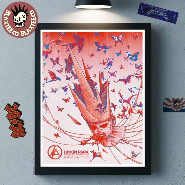 Linkin Park From Zero World Tour 2025 Seattle Washington Poster At Climate Pledge Arena On September 24 2025 Home Decor Poster Canvas