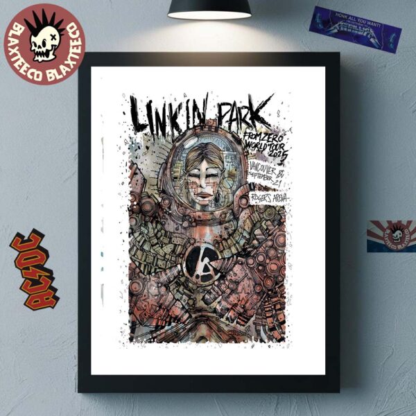 Linkin Park From Zero World Tour 2025 Vancouver BC Poster At Rogers Arena On September 21 2025 Poster Canvas For Home Decorations