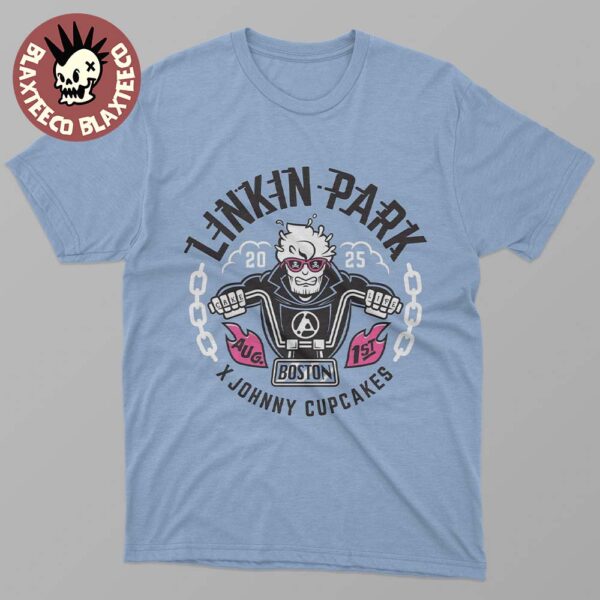 Linkin Park X Johnny Cupcakes Boston Night 2 Exclusive Merch On August 1 2025 At TD Garden The Biker Art Unisex T-Shirt