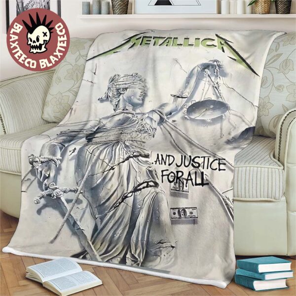 Metallica And Justice For All Album Cover Art Throw Fleece Blanket