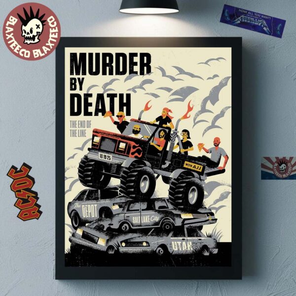Murder By Death The End Of The Line Show Poster For Salt Lake City Utah At The Depot On October 19 2025 Home Decor Poster Canvas