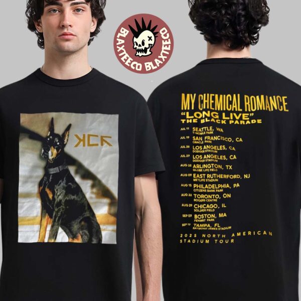 My Chemical Romance Long Live The Black Parade 2025 North American Stadium Tour Merch Doberman Goodboy T-Shirt