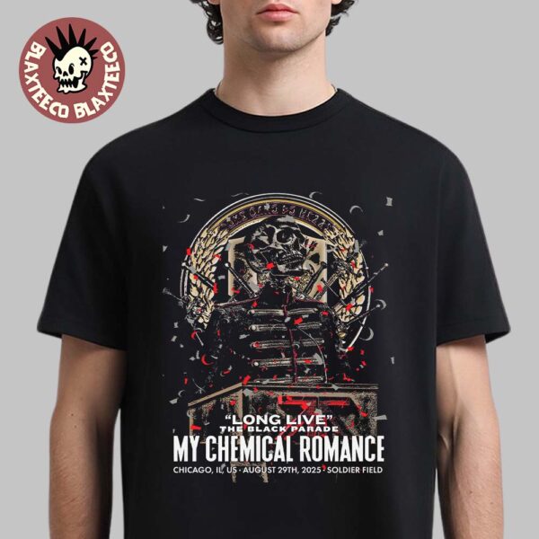 My Chemical Romance Long Live The Black Parade Chicago IL 2025 Gig Poster At Soldier Field On August 29 2025 T-Shirt