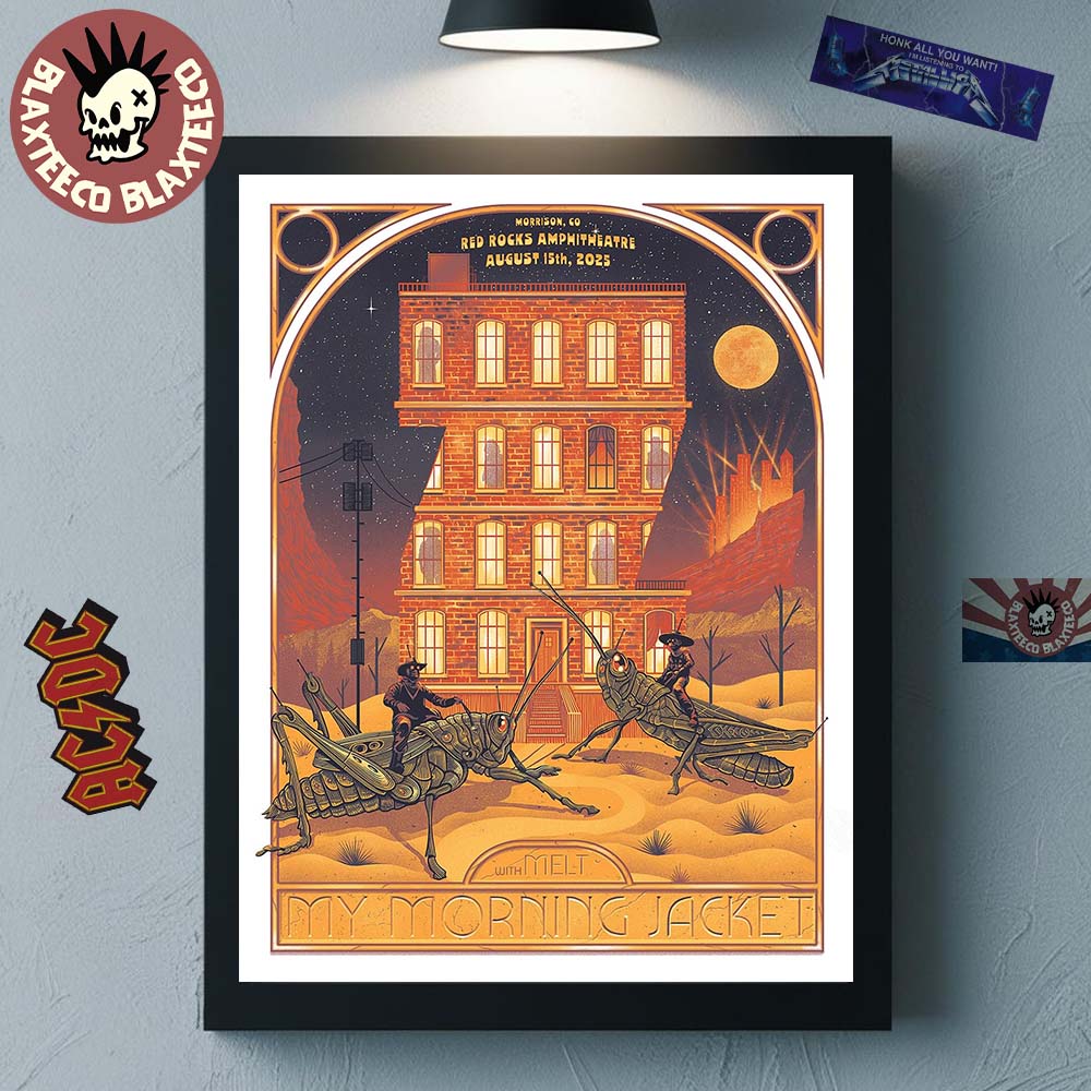 My Morning Jacket Morrison Colorado Night 1 Venue Poster At Red Rocks Amphitheatre On August 15 2025 Home Decor Poster Canvas