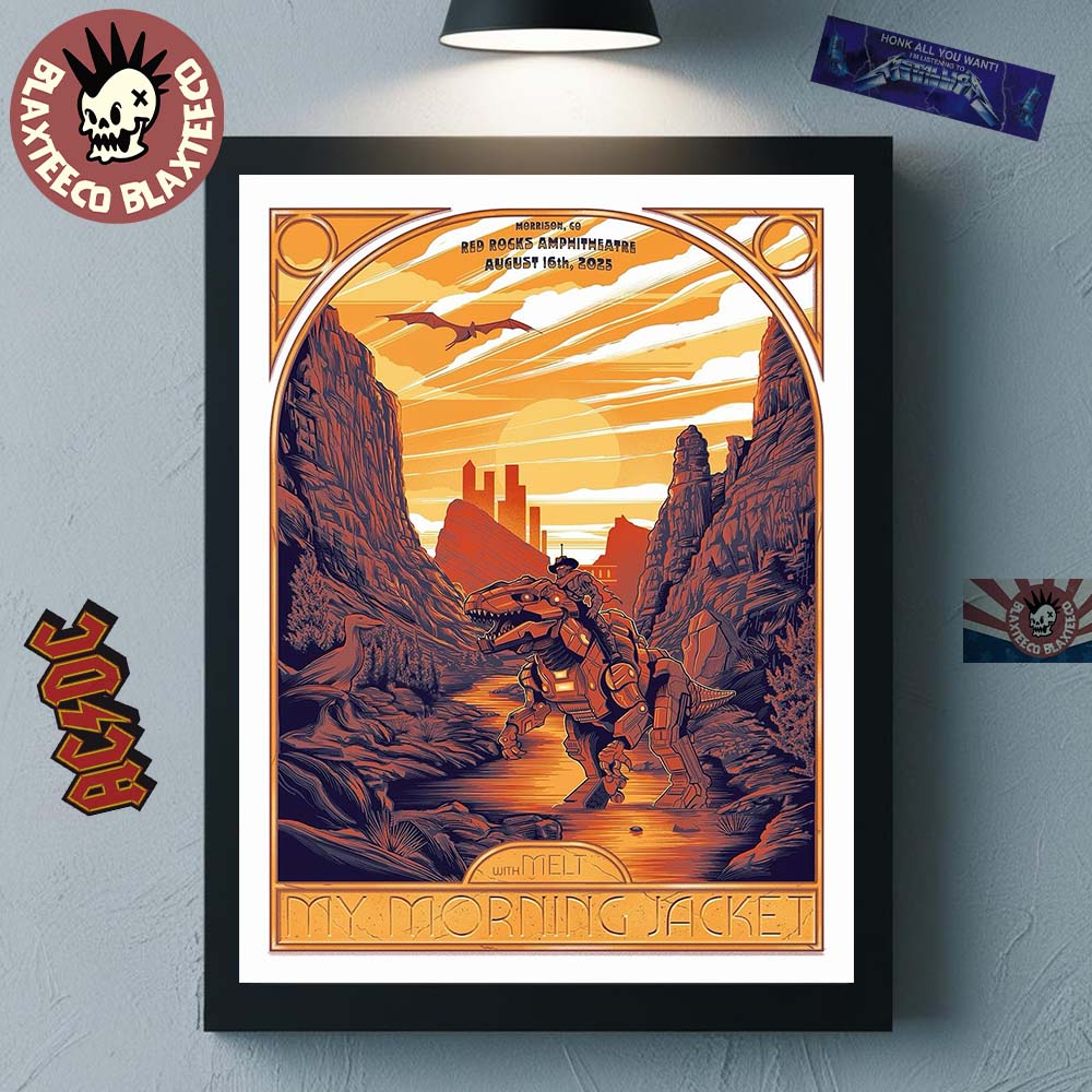My Morning Jacket Morrison Colorado Night 2 Venue Poster At Red Rocks Amphitheatre On August 16 2025 Home Decor Poster Canvas