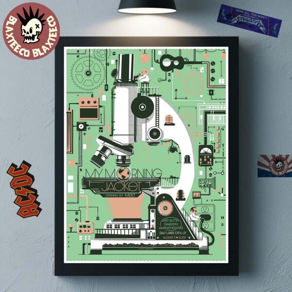 My Morning Jacket Salt Lake City Utah 2025 Gig Poster At Red Butte Garden Amphitheatre On August 11 2025 Home Decor Poster Canvas