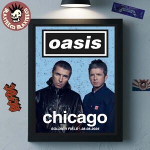 Oasis Live 25 North American Tour Chicago August 28 2025 At Soldier Field Lithograph Poster Canvas For Home Decor