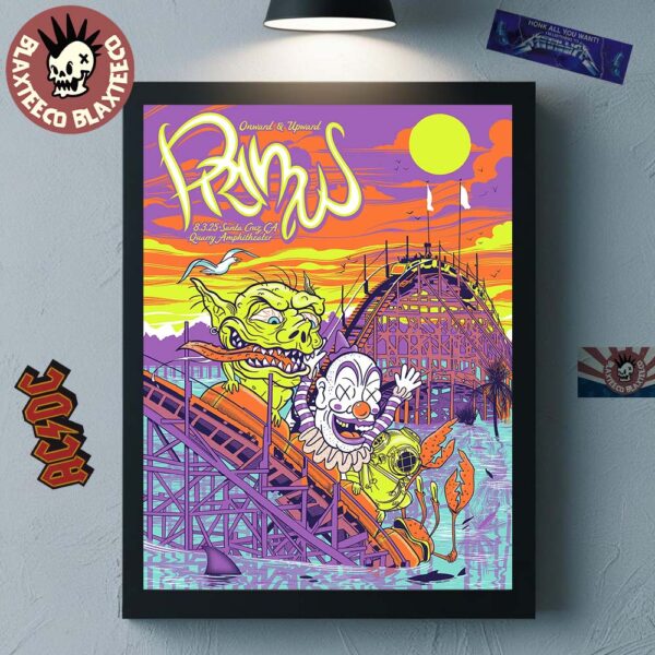 Primus Santa Cruz California 2025 Gig Poster At Quarry Amphitheater On August 3 2025 Home Decor Poster Canvas