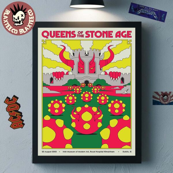 Queens Of The Stone Age Dublin Ireland 2025 Concert Poster At Irish Museum Of Modern Art Royal Hospital Kilmainham On August 20 2025 Home Decor Poster Canvas