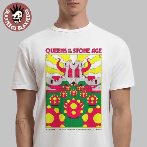 Queens Of The Stone Age Dublin Ireland 2025 Concert Poster At Irish Museum Of Modern Art Royal Hospital Kilmainham On August 20 2025 Unisex T-Shirt