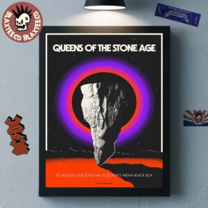 Queens Of The Stone Age Tallinn Estonia 2025 Gig Poster At Unibet Arena Black Box On August 2 2025 Home Decor Poster Canvas