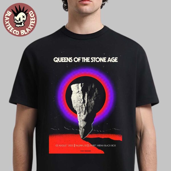 Queens Of The Stone Age Tallinn Estonia 2025 Gig Poster At Unibet Arena Black Box On August 2 2025 T-Shirt