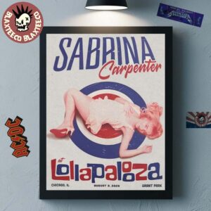 Sabrina Carrpenter Lollapalozza 2025 Exclusive Poster In Chicago Illinois At Grant Park On August 3 2025 Home Decor Poster Canvas