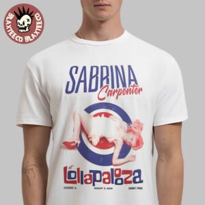 Sabrina Carrpenter Lollapalozza 2025 Exclusive Poster In Chicago Illinois At Grant Park On August 3 2025 T-Shirt