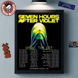 Seven Hours After Violet US Fall Tour 2025 Schedule Tour Dates Home Decor Poster Canvas