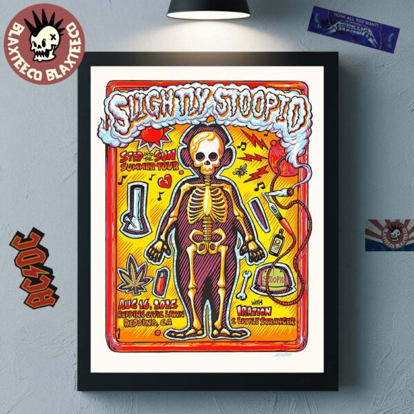 Slightly Stoopid Step Into The Sun Summer Tour 2025 In Redding California Gig Poster At Redding Civic Lawn On August 16 2025 Home Decor Poster Canvas