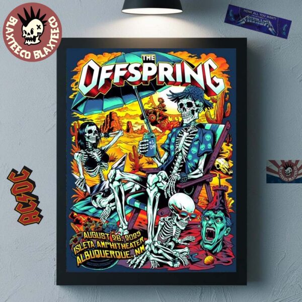 The Offspring Albuquerque New Mexico 2025 Concert Poster At Isleta Amphitheater On August 26 2025 Home Decor Poster Canvas