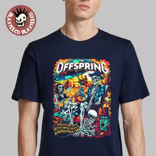 The Offspring Albuquerque New Mexico 2025 Concert Poster At Isleta Amphitheater On August 26 2025 T-Shirt