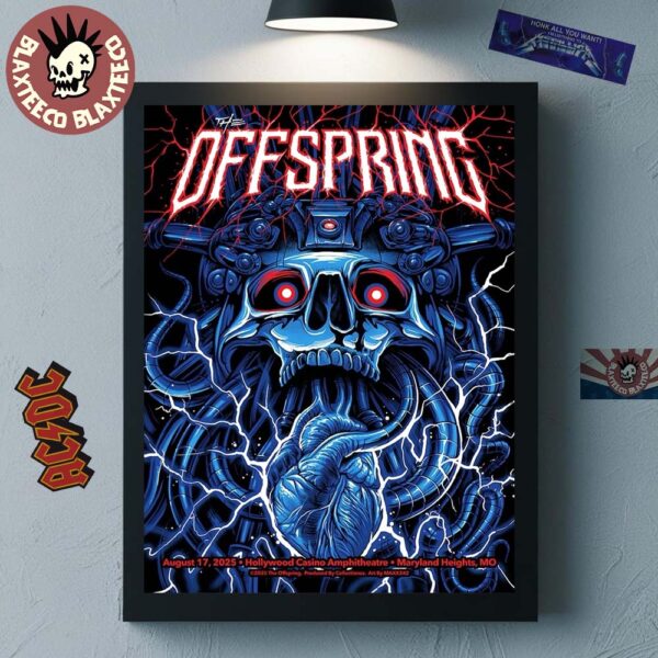 The Offspring Maryland Heights Missouri 2025 Concert Poster At Hollywood Casino Amphitheatre On August 17 2025 Home Decor Poster Canvas