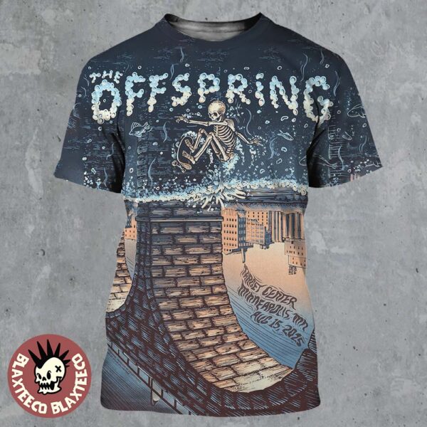 The Offspring Minneapolis Minnesota 2025 Event Poster At Target Center On August 15 2025 Skating Skeleton All Over Print Shirt