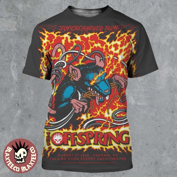 The Offspring Phoenix Arizona 2025 Gig Poster At Talking Stick Resort Amphitheatre On August 27 2025 Supercharged Tour All Over Print Shirt