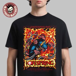The Offspring Phoenix Arizona 2025 Gig Poster At Talking Stick Resort Amphitheatre On August 27 2025 Supercharged Tour T-Shirt