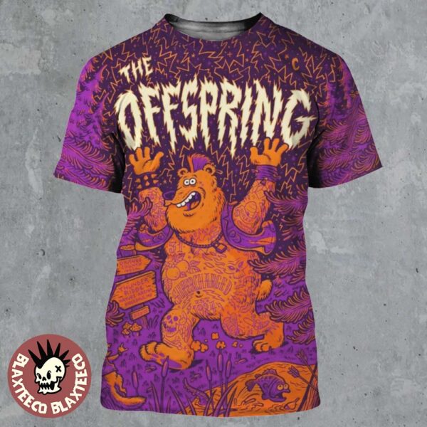 The Offspring Supercharged Worldwide 2025 Tour Poster For Ridgedale Missouri At Thunder Ridge Nature Arena On August 20 2025 The Punk Bear All Over Print Shirt
