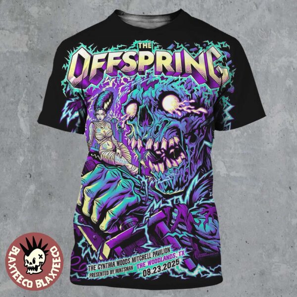 The Offspring The Woodland Texas 2025 Gig Poster For The Show At The Cynthia Woods Mitchell Pavilion On August 23 2025 All Over Print Shirt