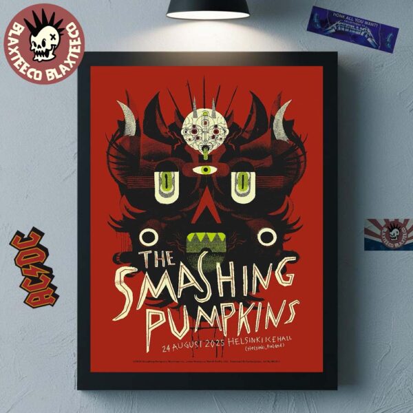 The Smashing Pumpkins Helsinki Finland 2025 Concert Poster At Helsinki Kehall On August 24 2025 Home Decor Poster Canvas