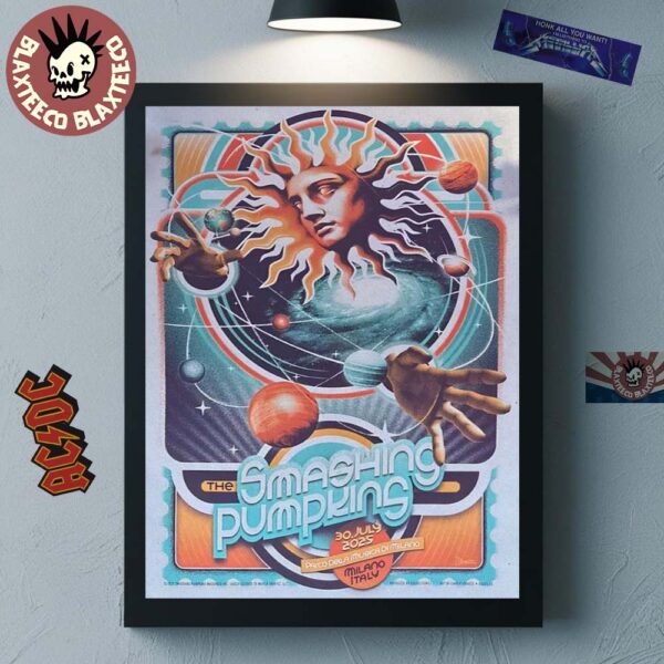 The Smashing Pumpkins Milano Italy 2025 Gig Poster At Parco Della Musica Di Milano On July 30 2025 Home Decor Poster Canvas