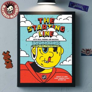 The Starting Line Detroit Michigan 2025 Gig Poster At Saint Andrew’s Hall On August 27 2025 Detroit Red Wings Hockey Player Art Poster Canvas For Home Decor