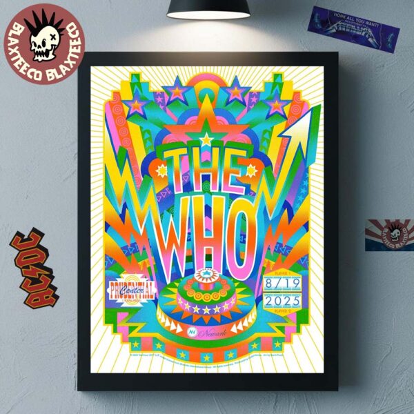 The Who Newark New Jersey 2025 Concert Poster At Prudential Center On August 19 2025 Home Decor Poster Canvas