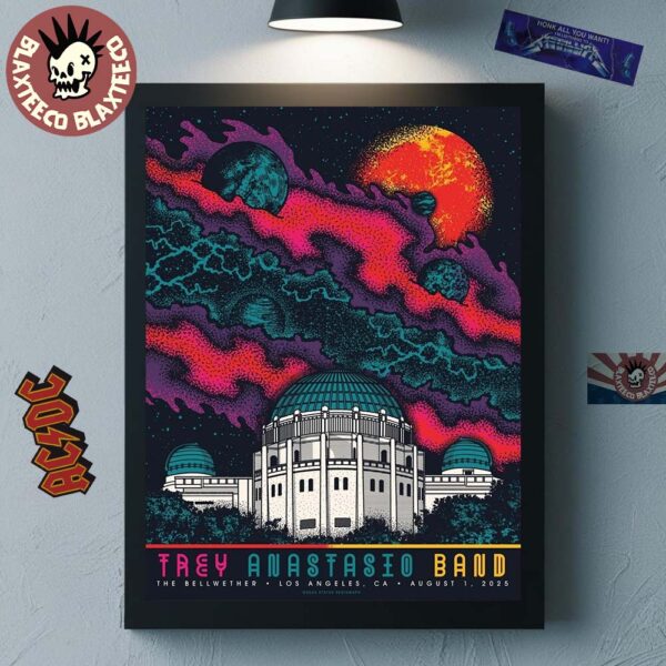 Trey Anastasio Band Los Angeles California 2025 Gig Poster At The Bellwether On August 1 2025 Home Decor Poster Canvas