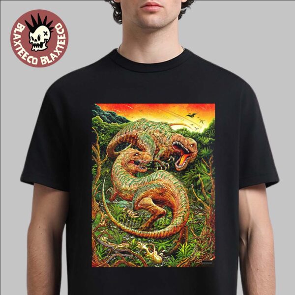 Widespread Panic Boston Massachusetts Event Poster At MGM Music Hall At Fenway Park On August 21 22 And 23 2025 T-Rex Art By Miles Tsang T-Shirt