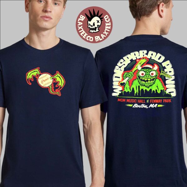Widespread Panic Boston Massachusetts Event Tee At MGM Music Hall At Fenway Park On August 21 22 And 23 2025 Baseball Theme Two Sided T-Shirt