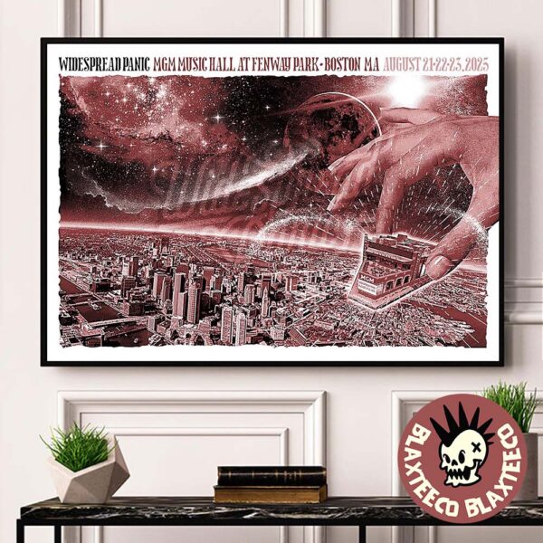Widespread Panic Boston Massachusetts Mini Poster At MGM Music Hall At Fenway Park On August 21 22 And 23 2025 Art By J.T. Lucchesi Poster Canvas